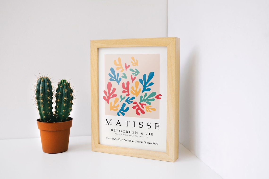 Matisse Colorful Coral Cutout 1953 Berggruen Paris Exhibition Poster
