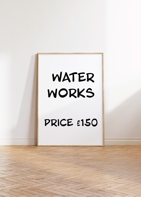 Waterworks Bathroom Minimalist Poster Print