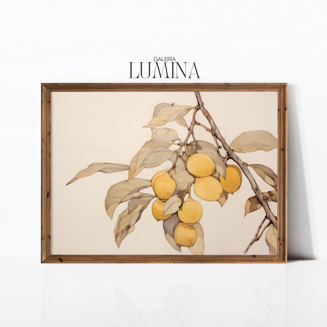 Lemon Tree Still Life, Vintage Citrus Art Print