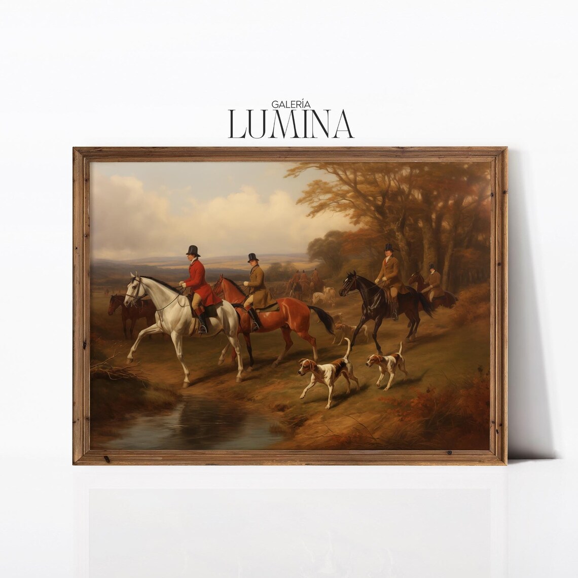 Fox Hunt Equestrian Scene, Victorian Art Print