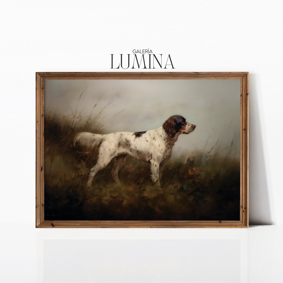 Dog In The Grass, Vintage Hunting Dog Art Print