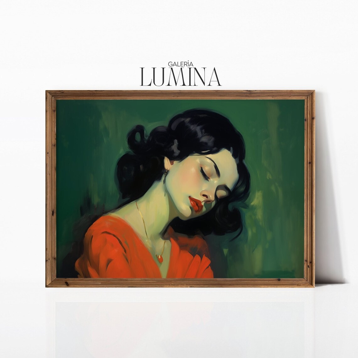 Woman Portrait, Eclectic Moody Wall Art Print
