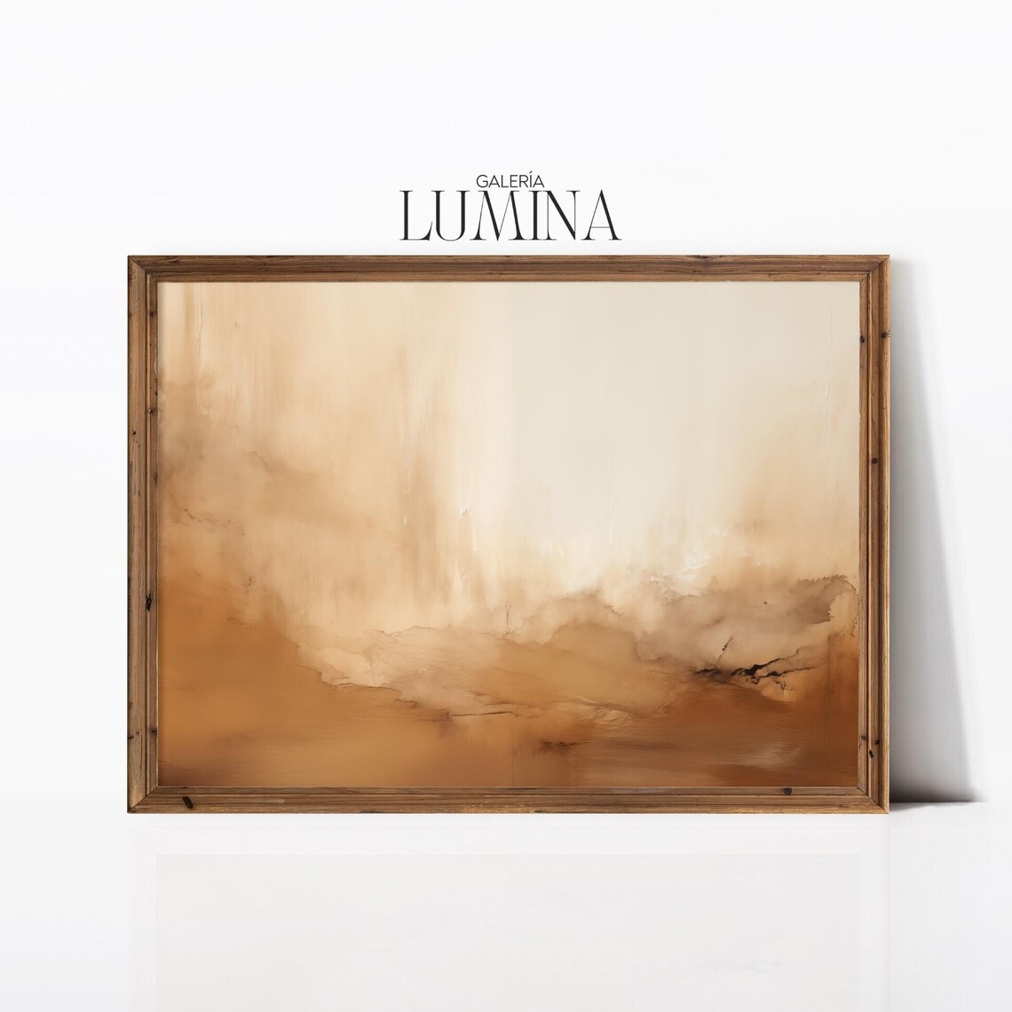 Abstract Sepia Beige Wabi Sabi Minimalist Watercolor Art Poster