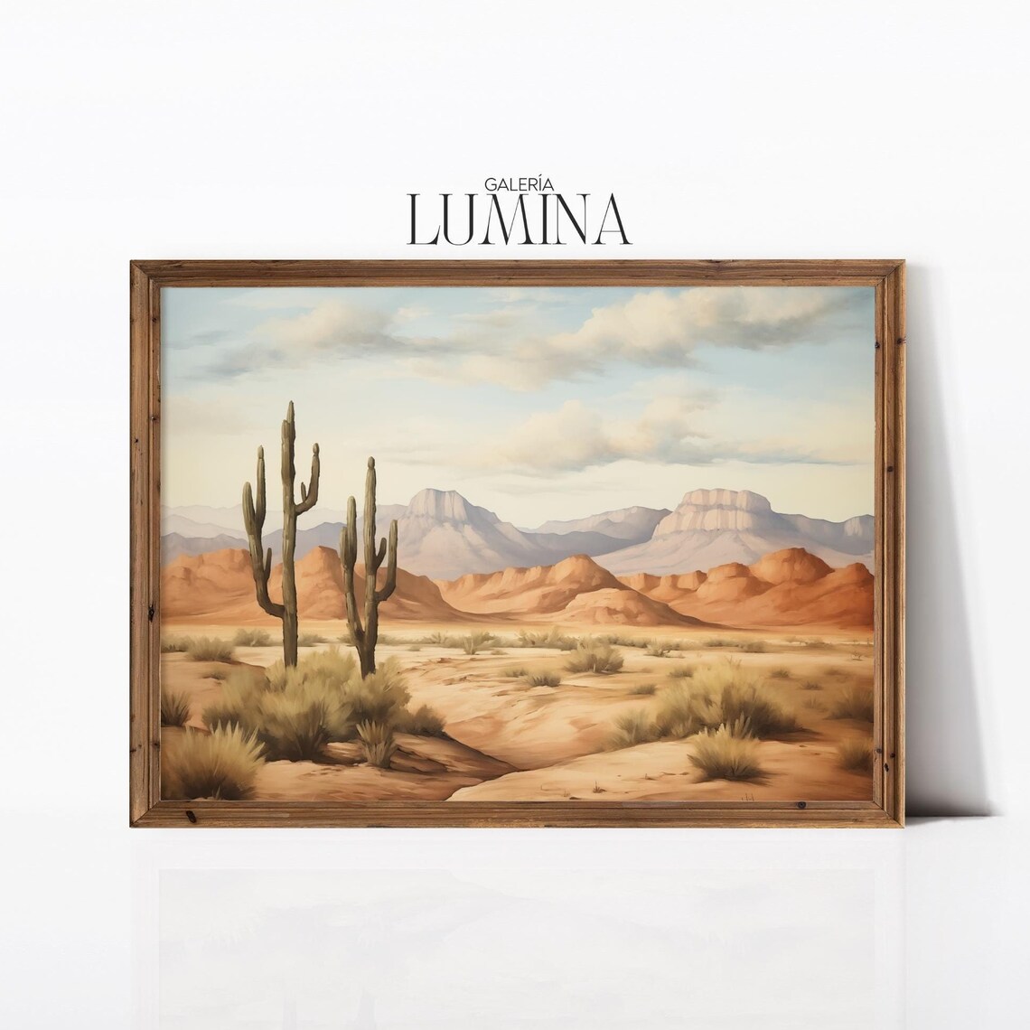 Muted Southwestern Desert Saguaro Cactus Landscape Arizona Poster