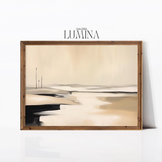 Abstract Dutch Seaside Oil Painting Contemporary Coastal Landscape Artwork Modern Nautical Wall Art Art Frame Tv Art 858