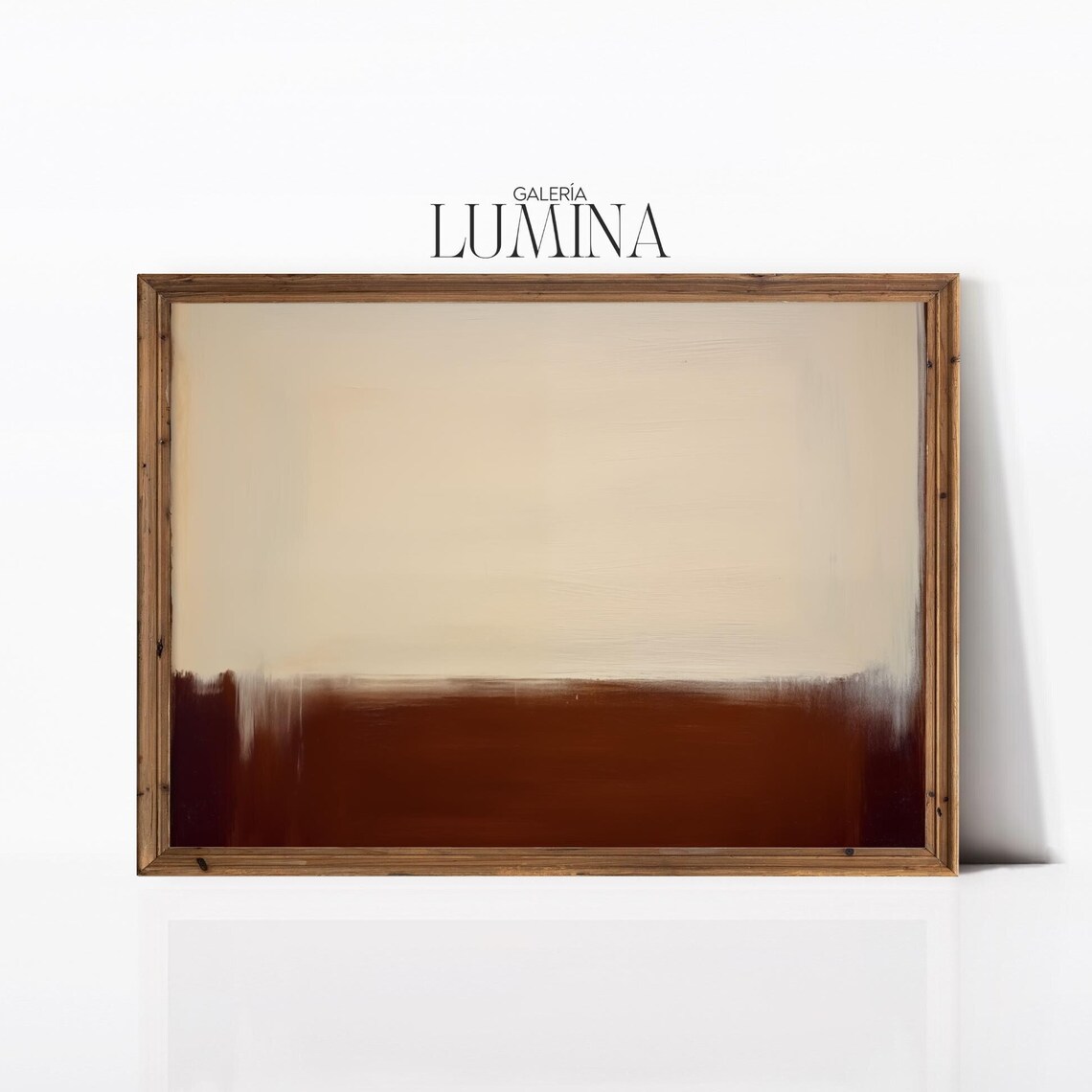 Minimalist Brown White Abstract, Contemporary Art Print
