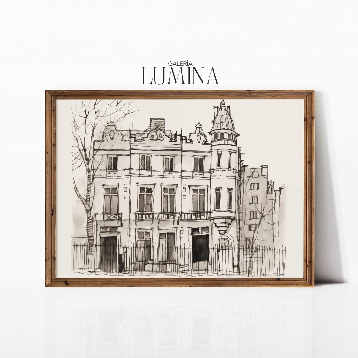 Victorian Building In London, Minimalist Sketch Print