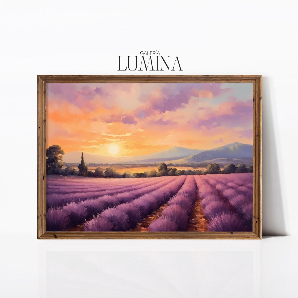 Provence Lavender Field Sunset Purple Landscape France Poster