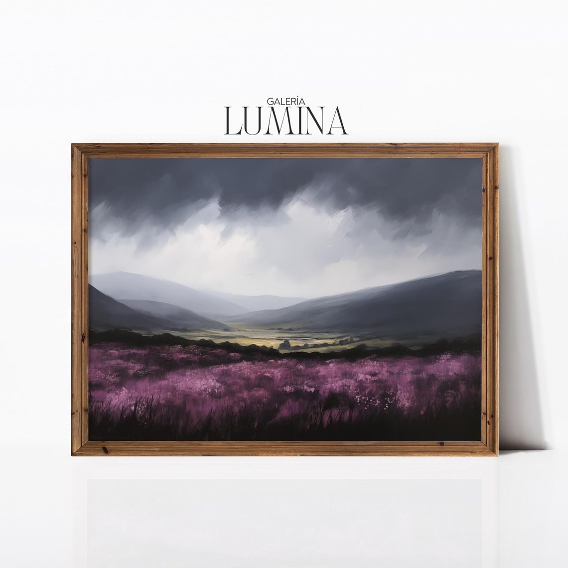 Scottish Highland Moors Gouache Painting Moody Moorland Landscape Painting Heathland Scenery Wall Art Art Frame Tv Art 668