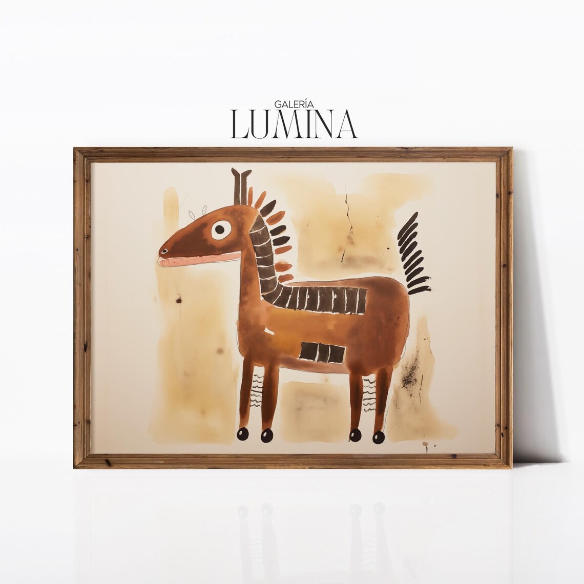 Contemporary Horse Folk Art Abstract Animal Art Print