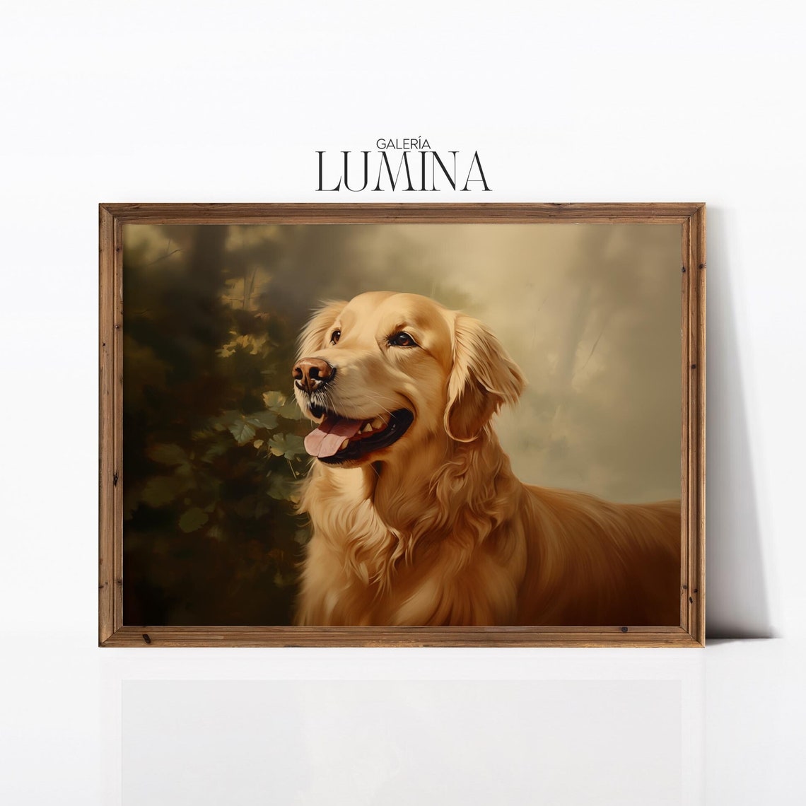 Golden Retriever Old Painting Antique Dog Portrait Art Rustic Golden Dog Print Vintage Animal Print Art Frame Tv Art 666