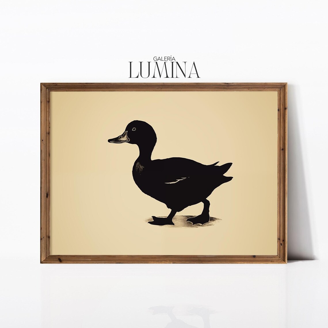 Minimalist Duck Silhouette Modern Neutral Animal Nursery Wall Poster