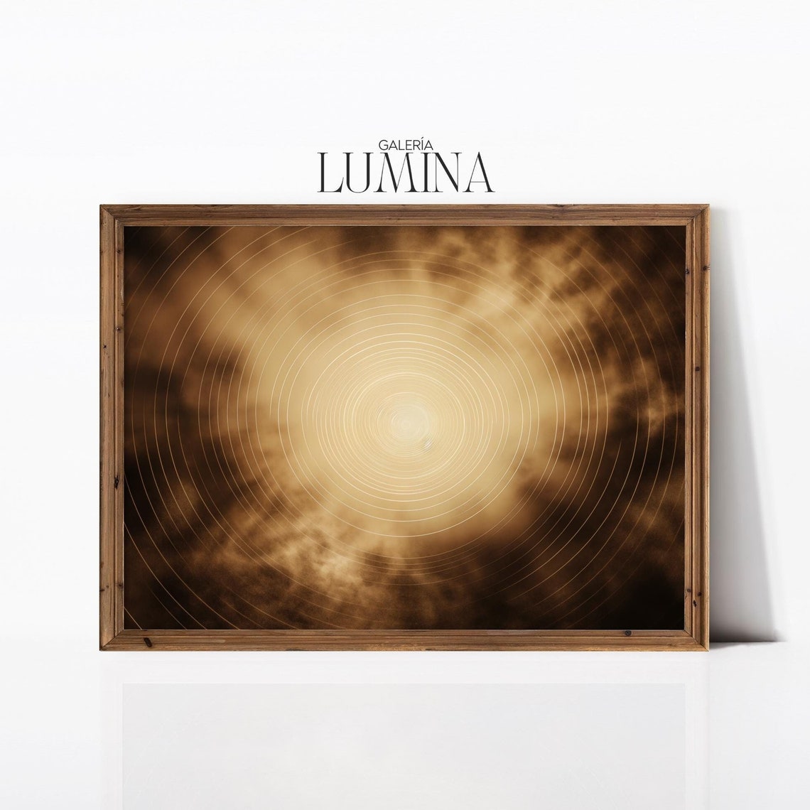 Golden Concentric Circles Radiant Abstract Light Glow Art Poster