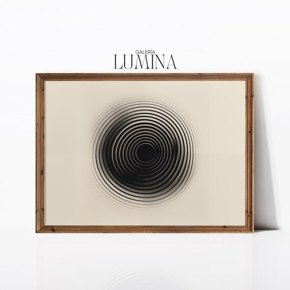 Minimalist Black White Circle Drawing Abstract Circle Original Artwork Monochrome Geometric Print Art Frame Tv Art 840
