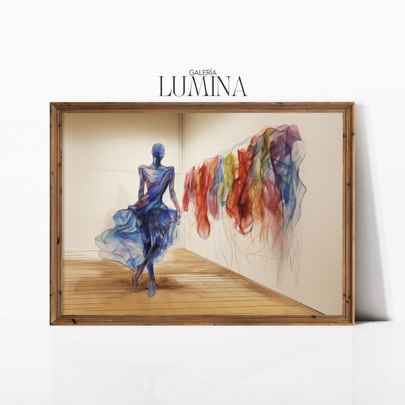 Fashion Model Watercolor Sketch Figurative Original Painting Modern Fashion Art Stylish Illustration Art Frame Tv Art 888