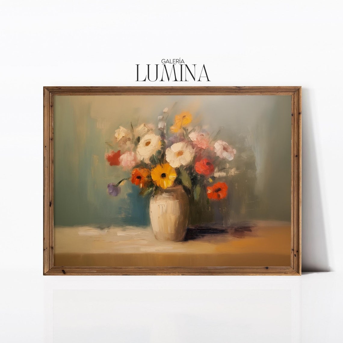 Colorful Flower Bouquet in Vase Impressionist Still Life Poster