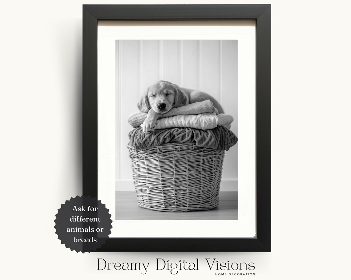 Golden Retriever Laundry Room Art Print, Dog Lovers