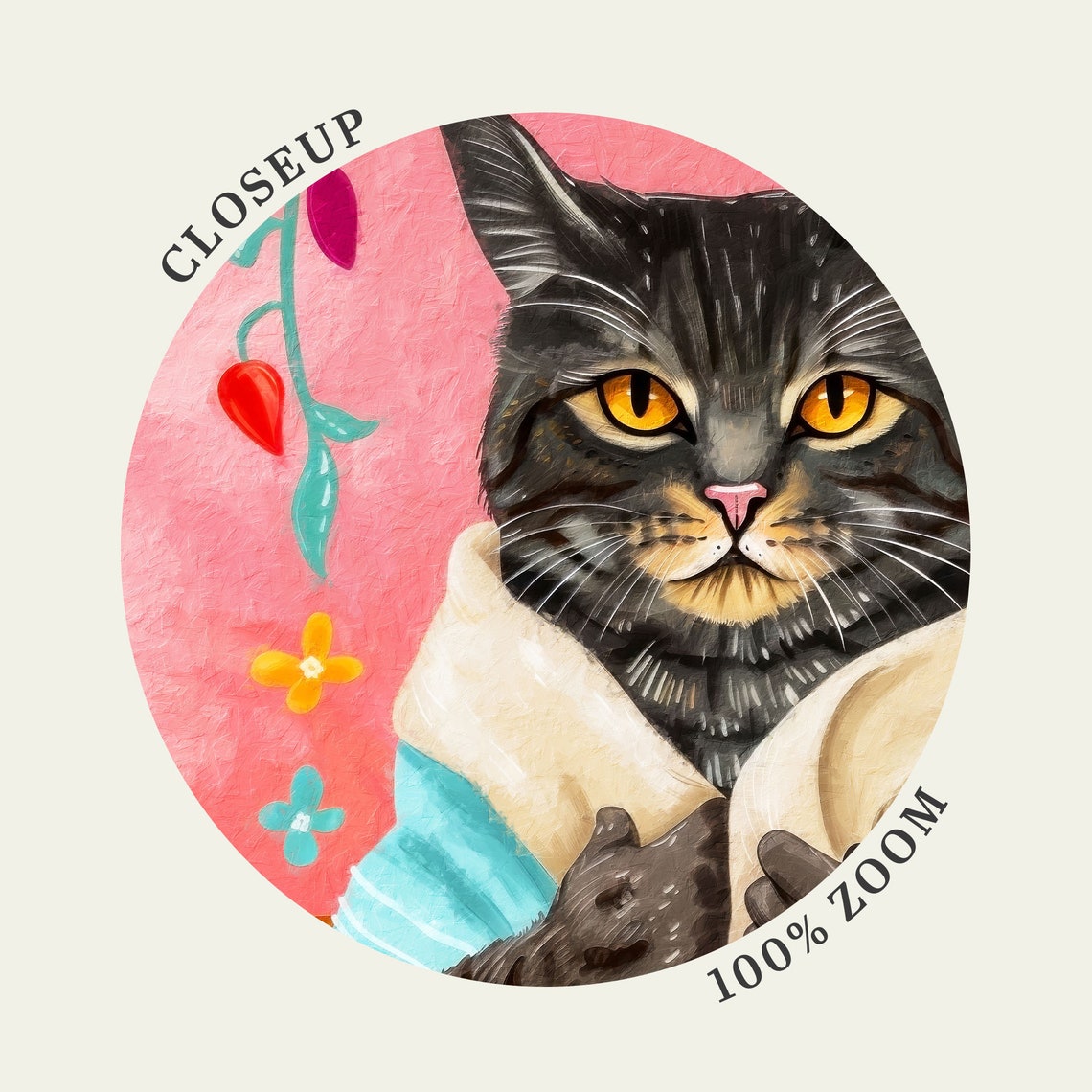 Black Cat Enjoying a Spa Day with Towel and Soap in Pink Room Poster - Image 4