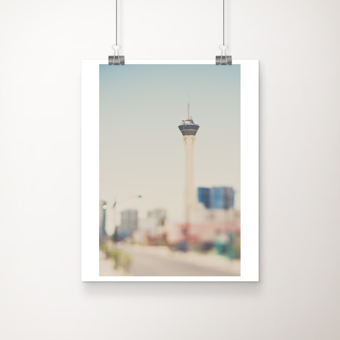 Las Vegas Stratosphere Tower Soft Focus Strip Street Photo Poster