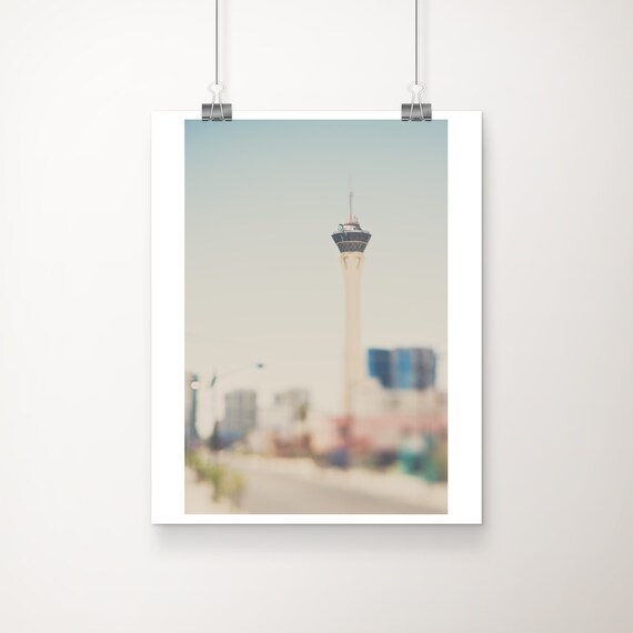 Las Vegas Stratosphere Tower Soft Focus Strip Street Photo Poster