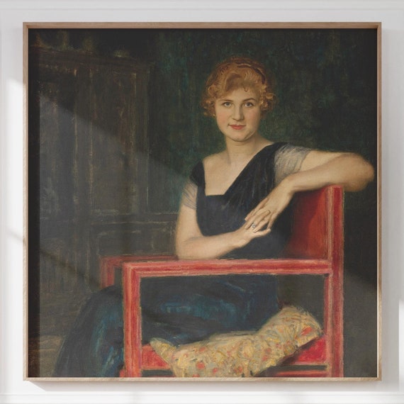 Woman Portrait Vintage Wall Art Dark Moody Colors Antique Wall Decor Vintage Fashion Art Wall Art 581