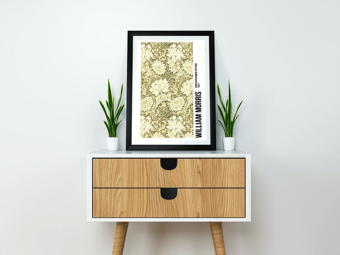 William Morris Chrysanthemum Pattern Exhibition Poster Print - Image 2