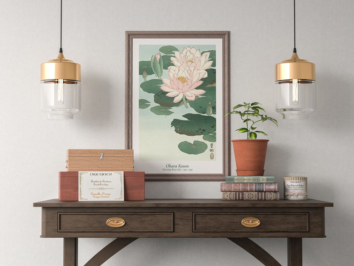 Ohara Koson Water Lily Japanese Art Print - Image 4