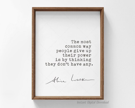 Alice Walker Feminist Quote, Typography Art Print