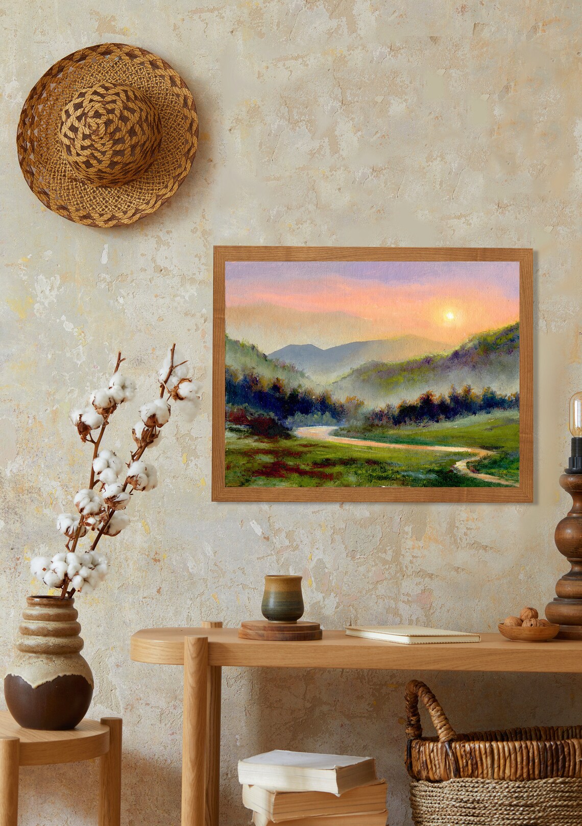 Misty Pines Panoramic Country Landscape Art Print - Image 4