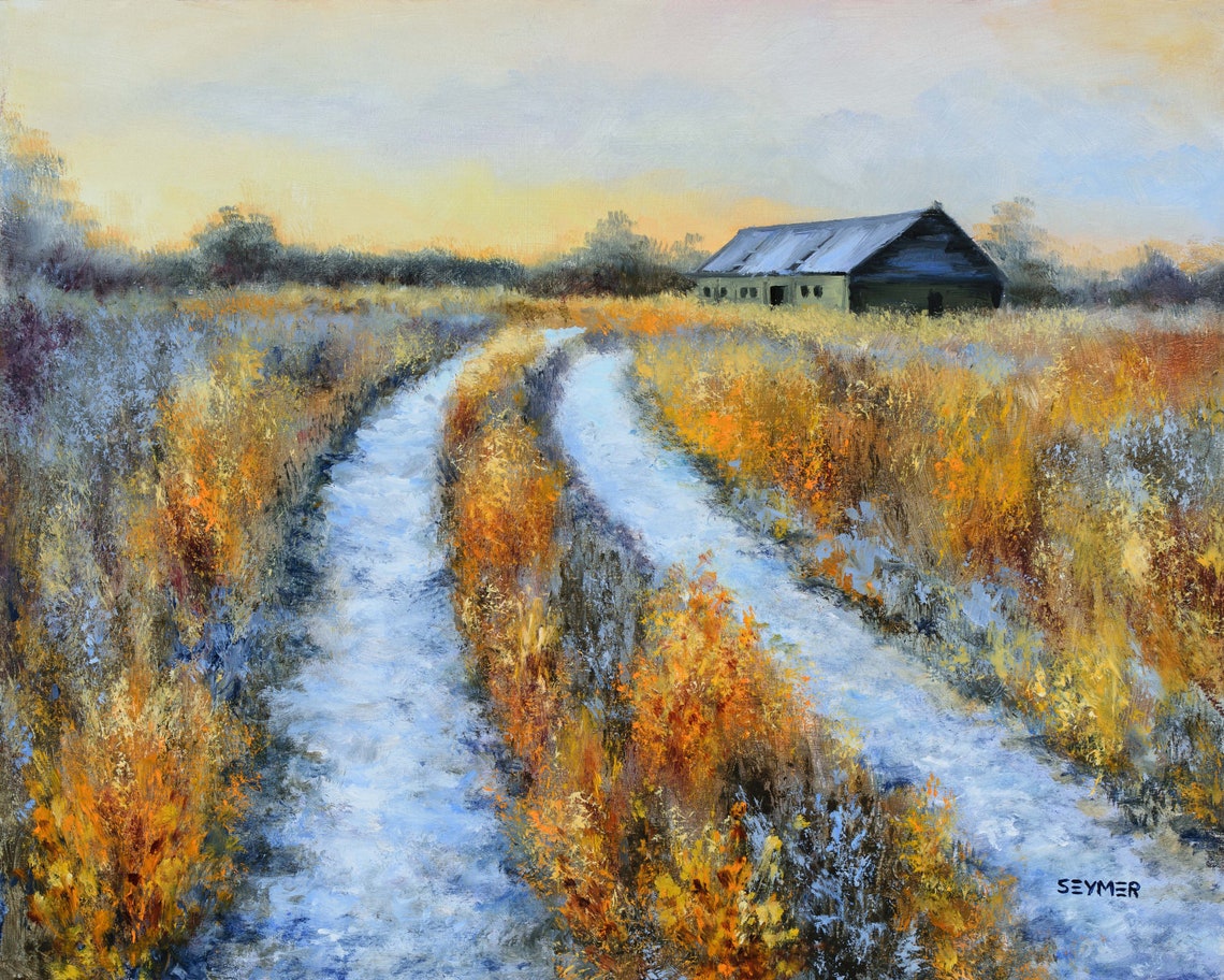 Old Barn Farmhouse Art Print Idaho Landscape Farmhouse Snowy Rustic Farm Moody Winter Country Snow Homestead Road Snow Art Snowy Path - Image 6