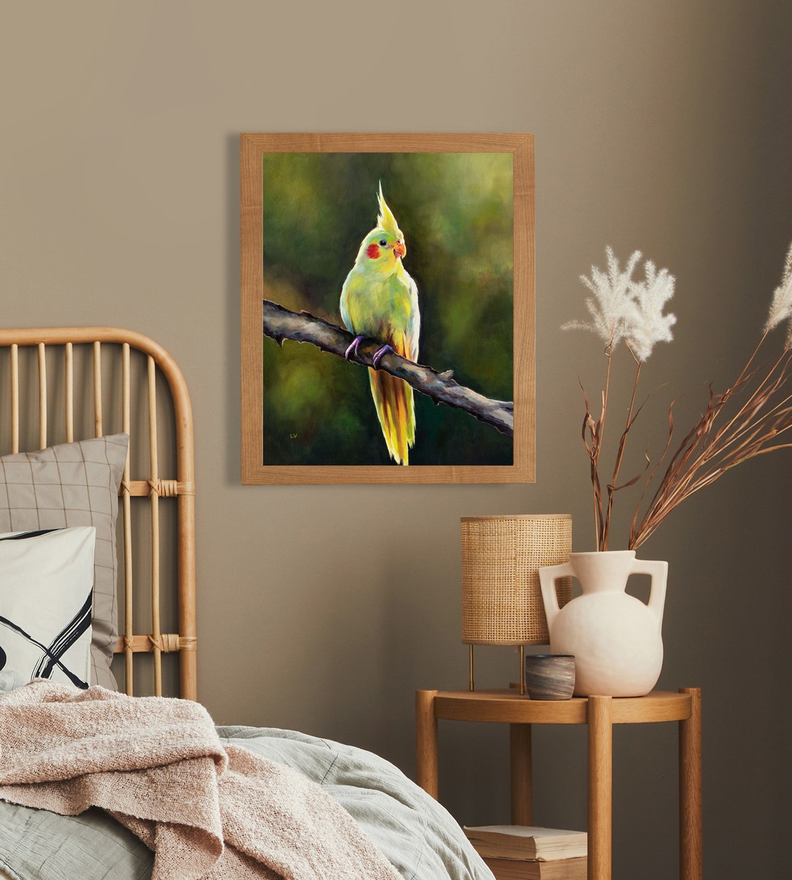 Yellow Cockatiel Art Print Cockatoo Painting Poster Australian Birds Wall Art Bathroom Exotic Bird Portrait Wildlife Cockatiel Owner Gift - Image 4