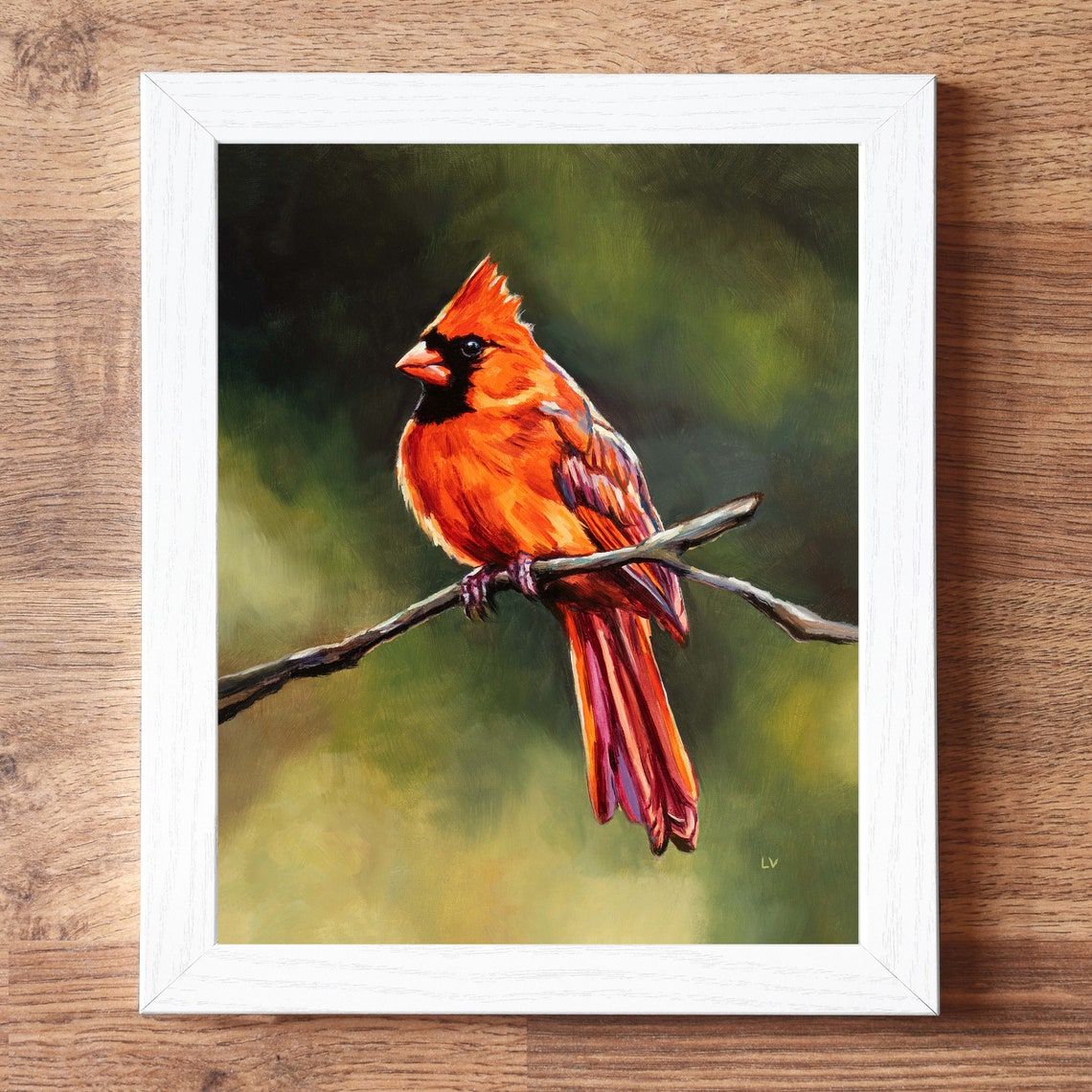 Northern Cardinal Red Bird Perched On A Branch Bird Lover Poster - Image 2