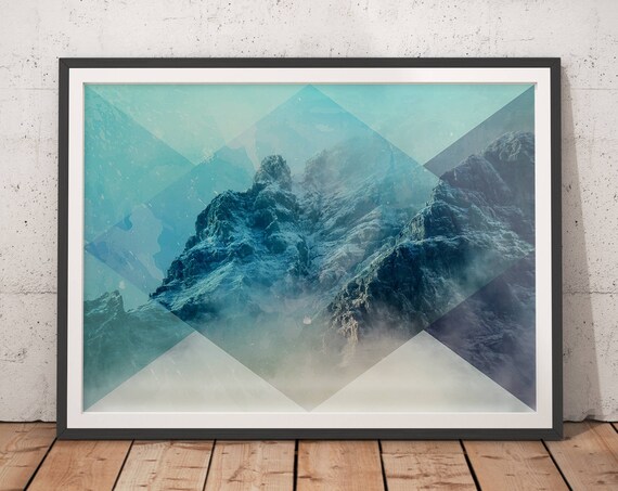 Geometric Art Print Snow Print Scandinavian Decor Scandinavian Design Scandinavian Poster Scandinavian Prints Geometric Poster