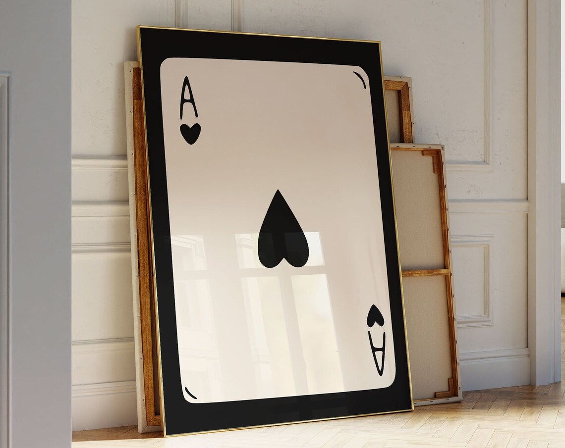 Ace Of Spades Oversized Playing Card Black Minimalist Poster