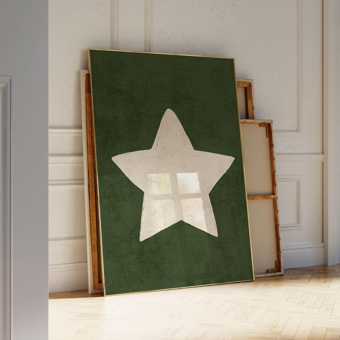 Retro Hand-Drawn Star Art Print, Trendy Decor