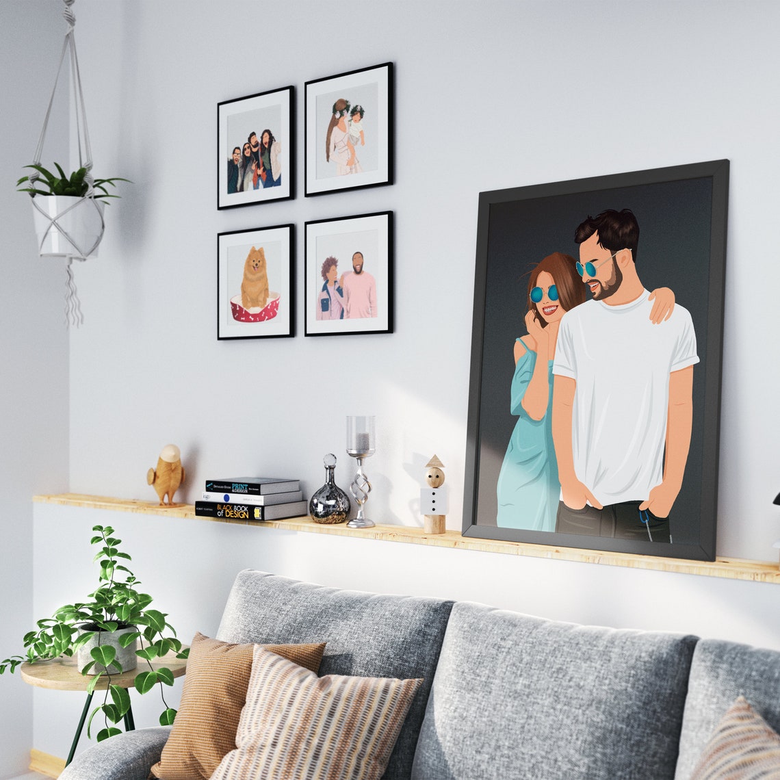 Expectant Couple Pregnancy Moment Flat Color Illustration Poster - Image 2