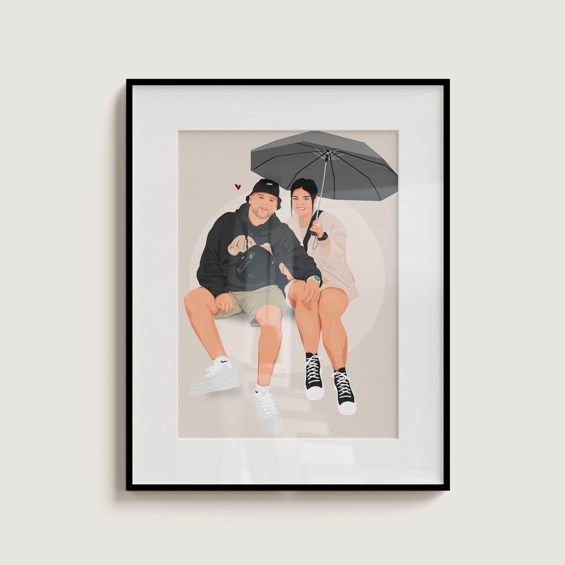 Custom Engagement Gift Couple Faceless Portrait - Image 2