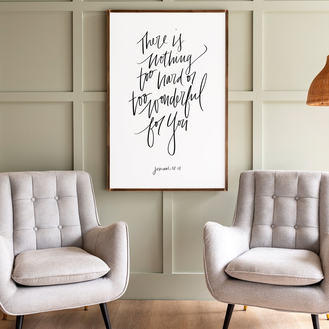 Jeremiah 32:17 Hand Lettered Sign Wall Art Print - Image 2