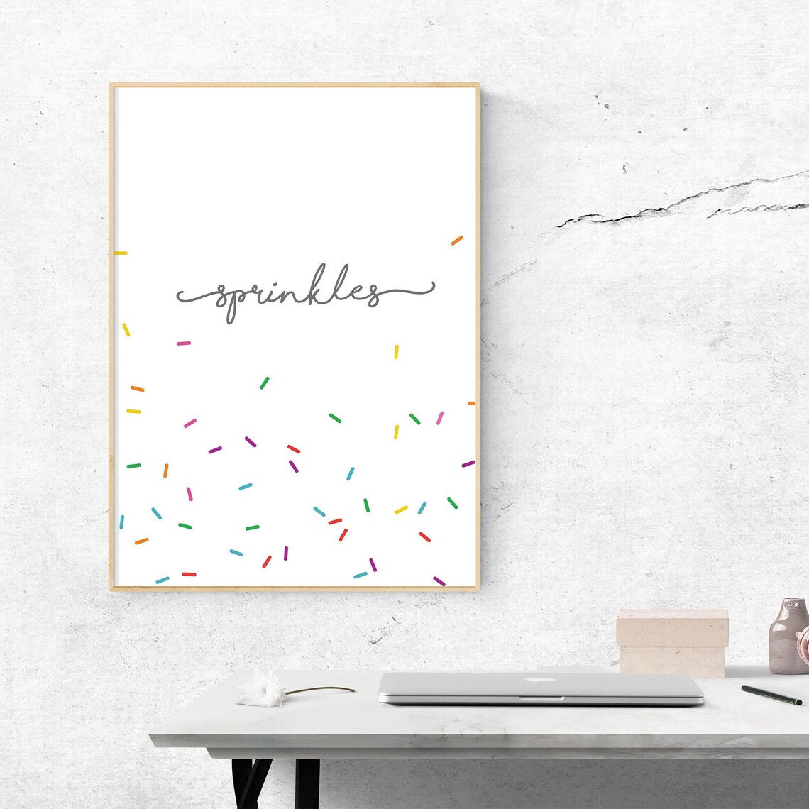 Sprinkles Confetti Pastel Nursery Art Print - Image 3