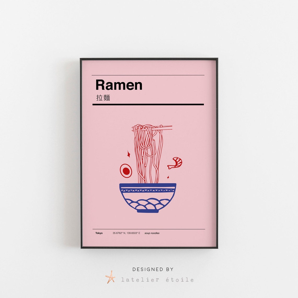 Ramen Ramen Poster Ramen Illustration Japanese Food Poster Japanese Food Art Asian Food Illustration Ramen Print Japan Poster
