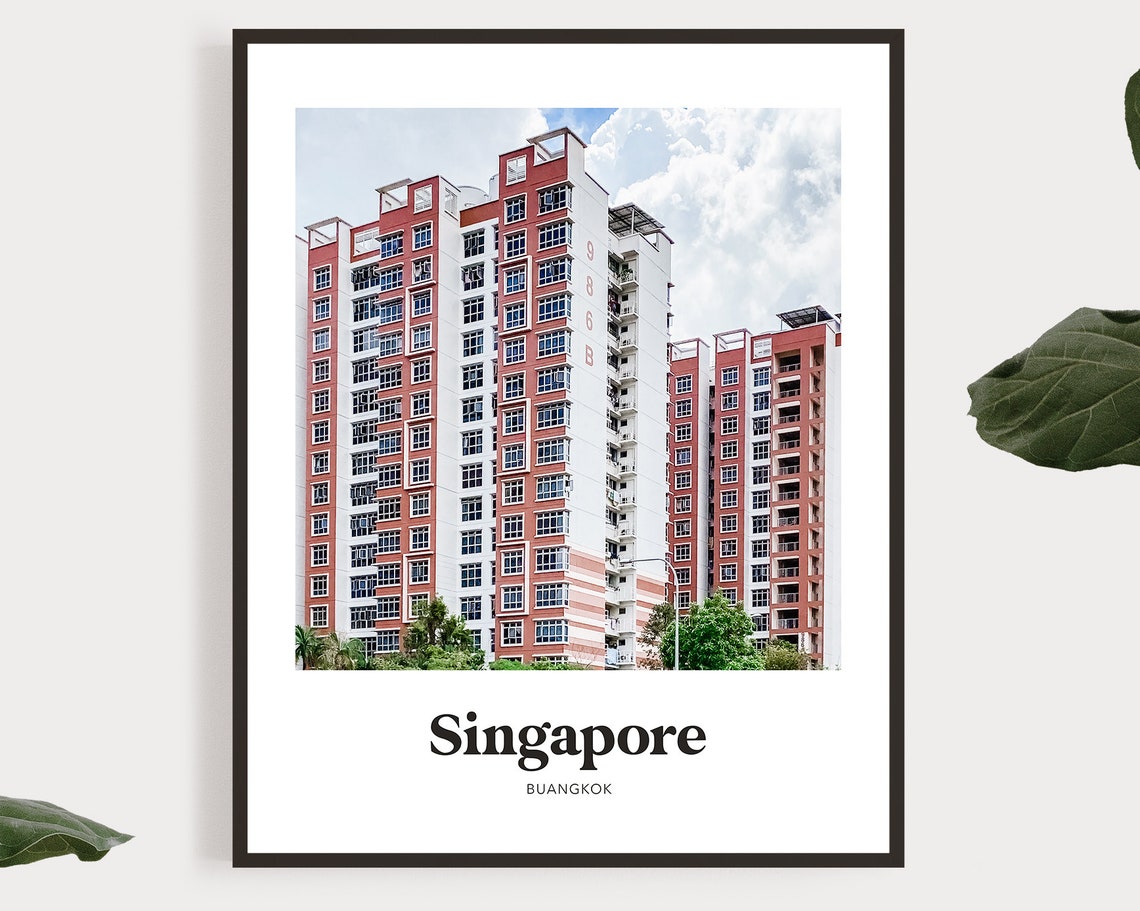 Singapore Buangkok HDB Housing Blocks Cityscape Photo Poster