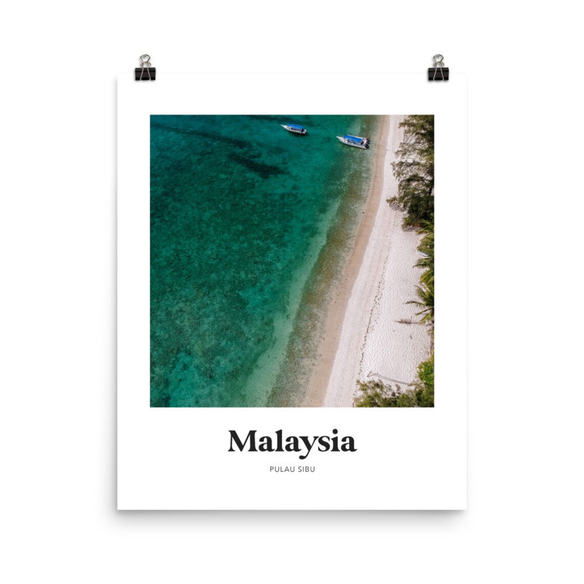 Malaysia Pulau Sibu Tropical Beach Aerial Drone Photography Poster - Image 2