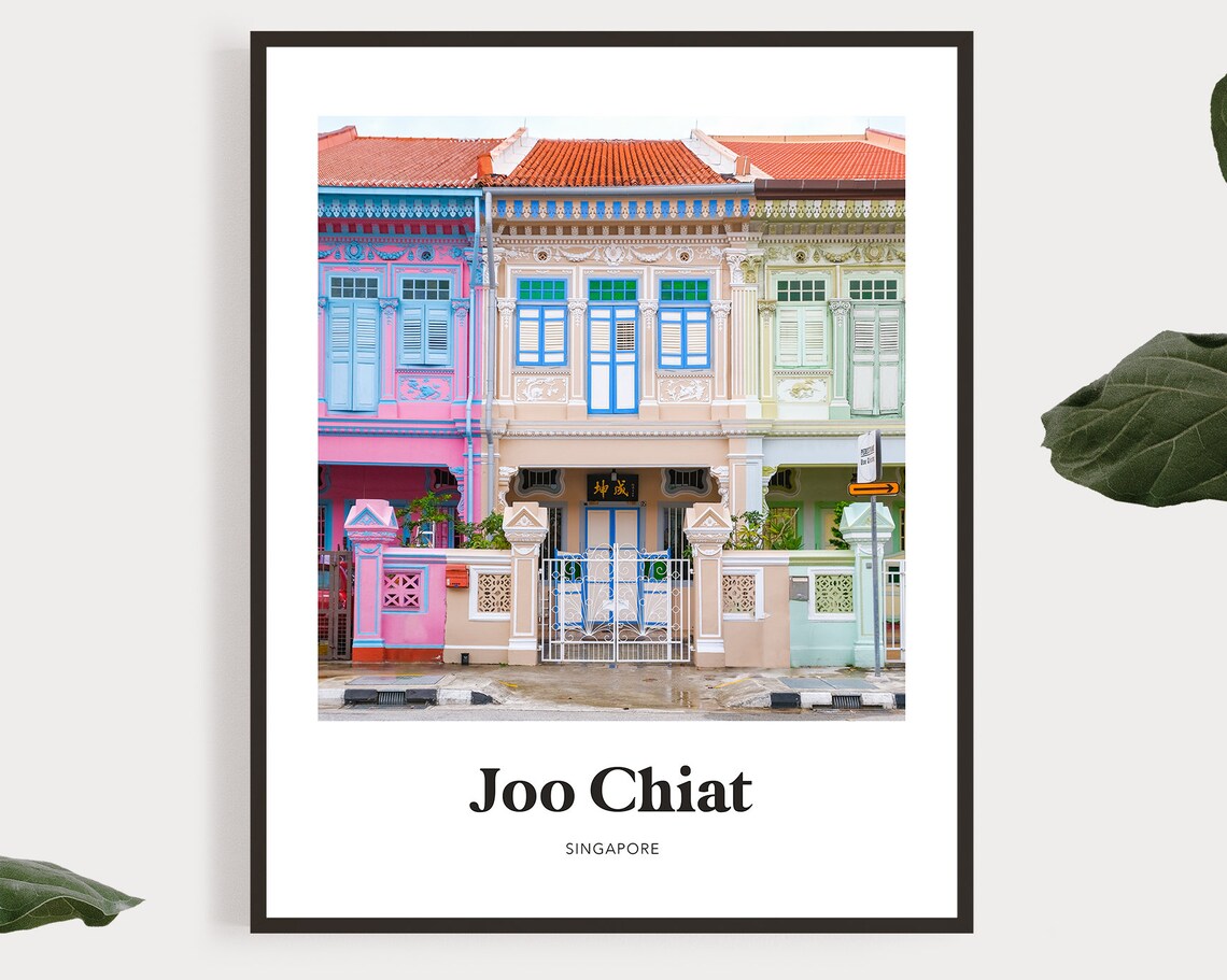 Singapore Joo Chiat Colorful Peranakan Shophouse Photography Poster