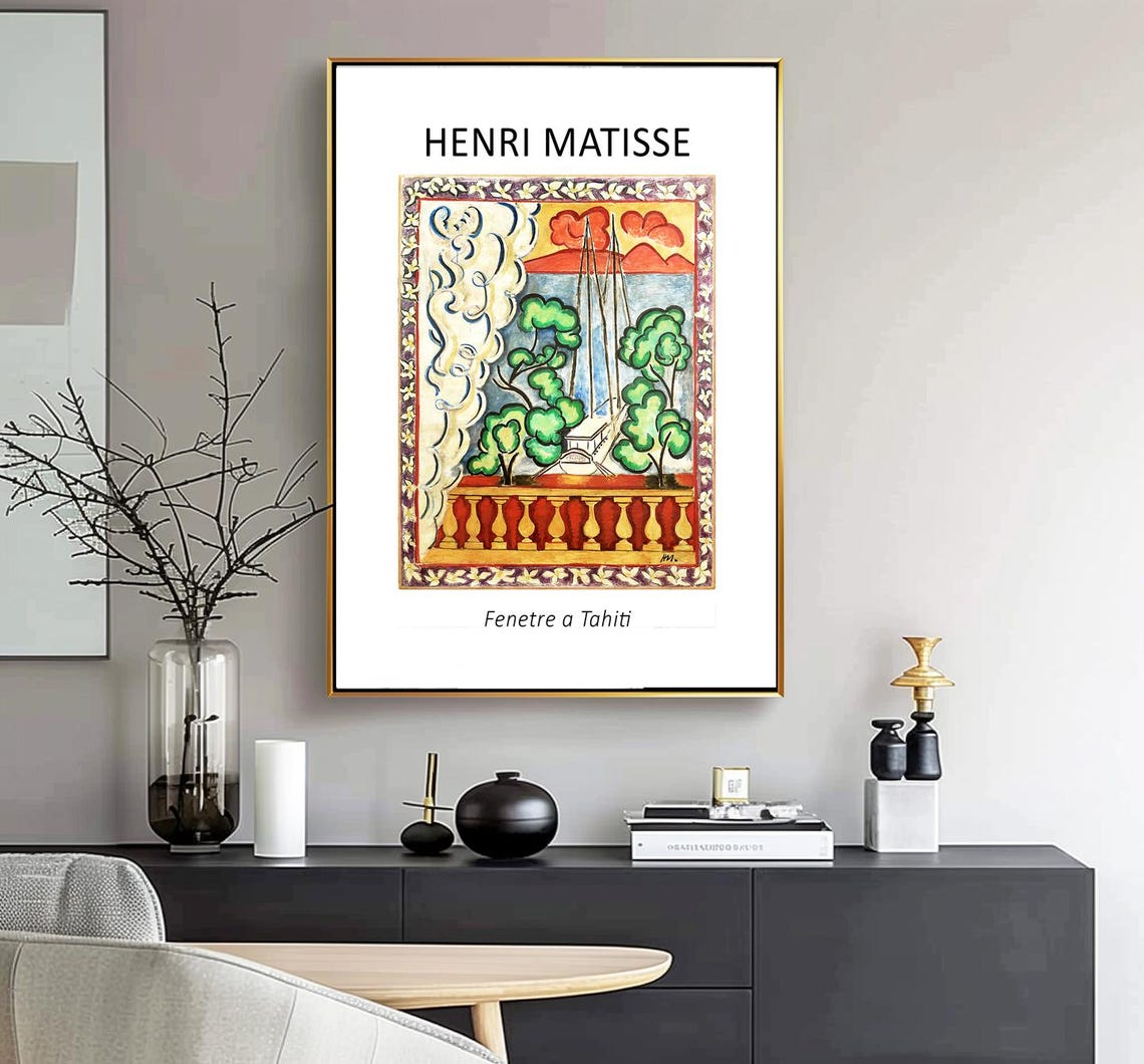 Fenetre A Tahiti Vintage Travel Poster Tahiti By Henri Matisse Poster Travel Tahiti Island Wall Decor Gift Idea - Image 3
