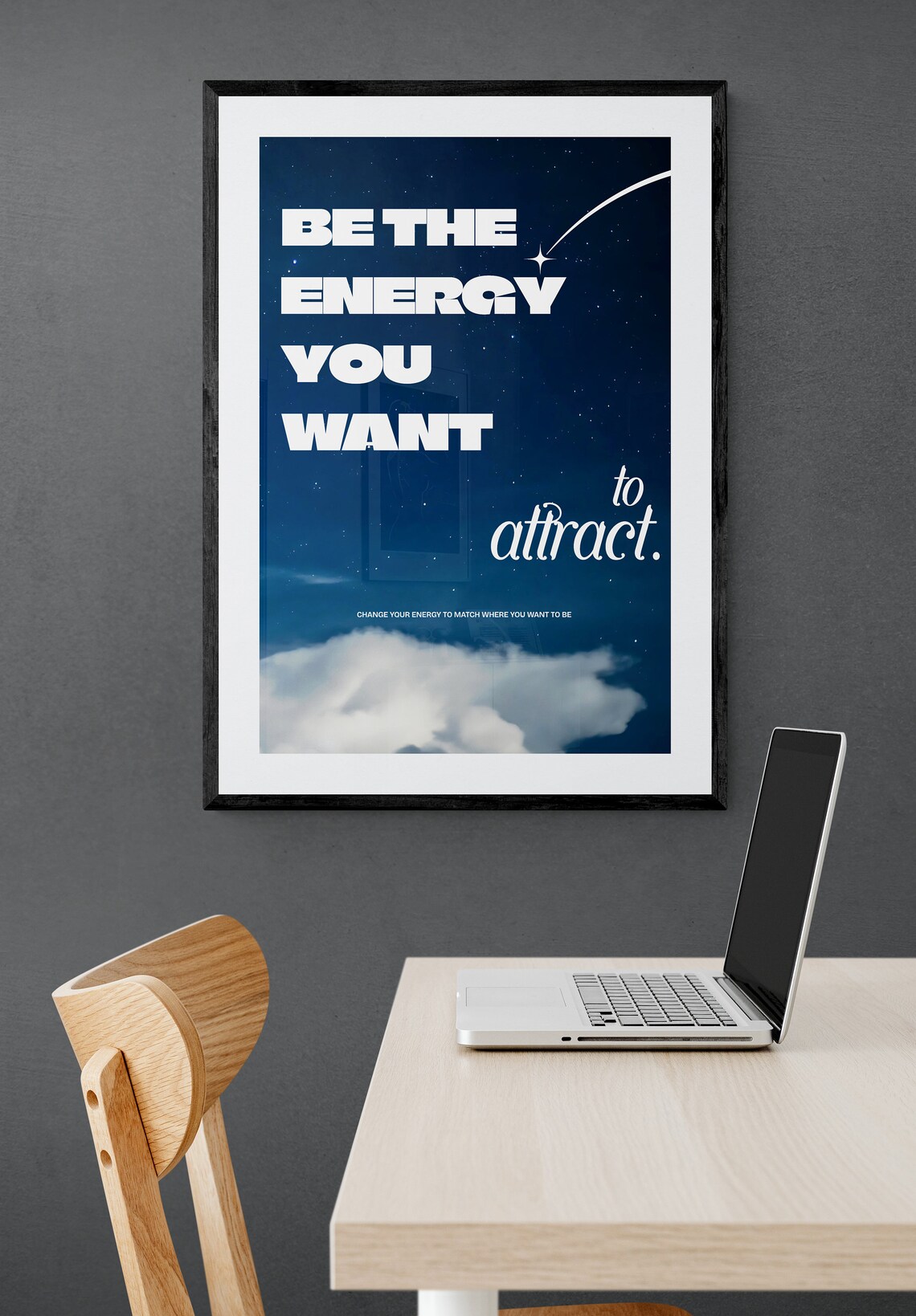 Be The Energy You Want To Attract Starry Night Sky Quote Poster - Image 2