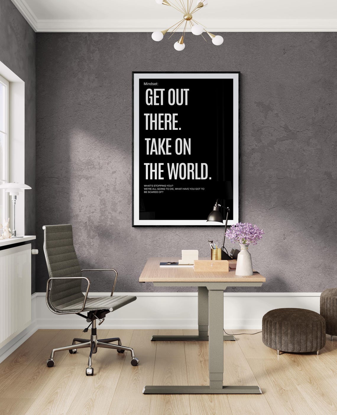 Get Out There Take On The World Fearless Mindset Quote Poster - Image 2