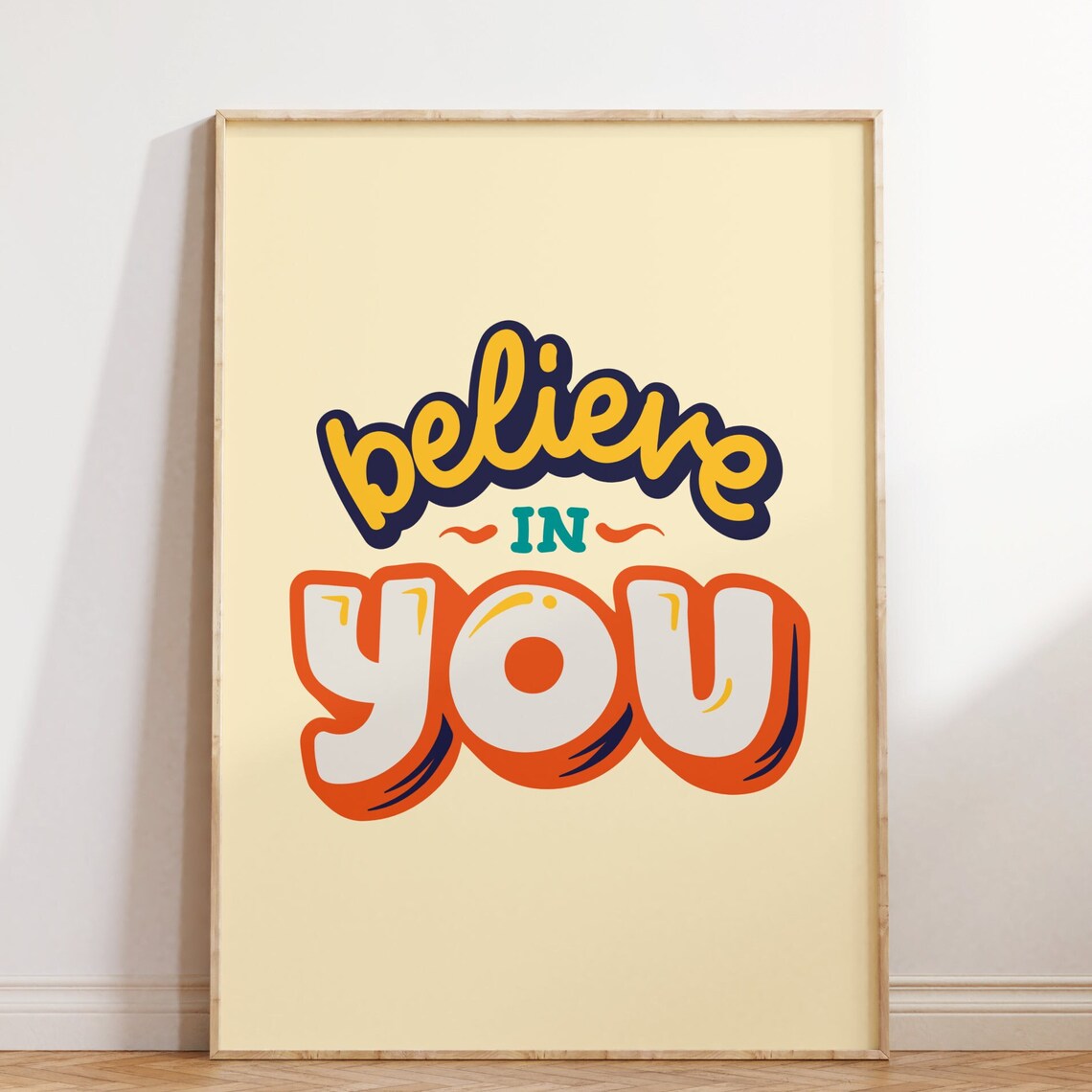 Retro Groovy Inspirational Quote Poster, Trendy Decor