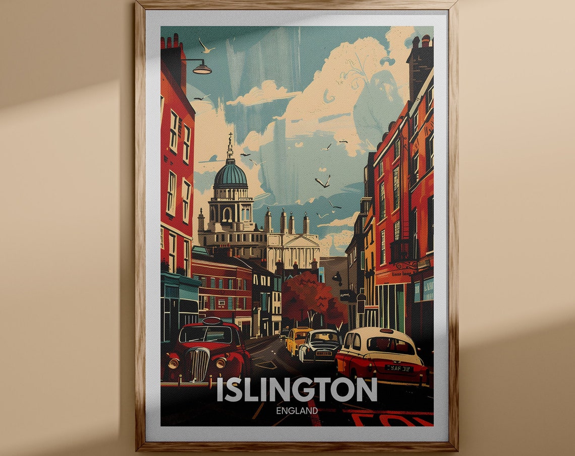 Islington Art Print Islington City Poster Uk Wall Art England Wall Art Decor British Travel Poster United Kingdom Print England City
