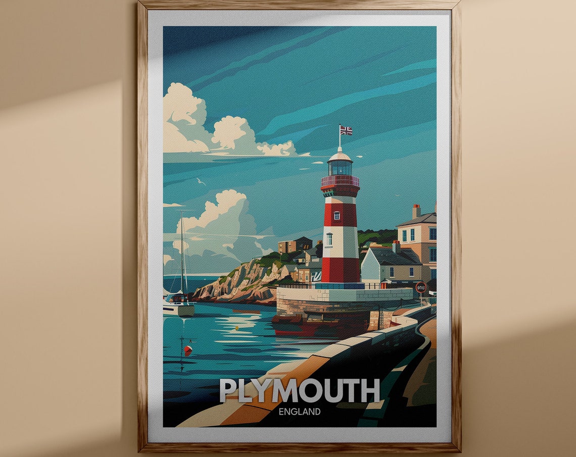 Plymouth Smeaton Tower Lighthouse Harbour Devon England Poster