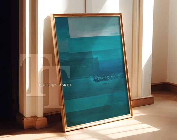 Simple Teal Minimalist Painting Print Wall Art